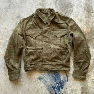 Vintage 1950s Military Wool Battledress Blouse Serge Size 6